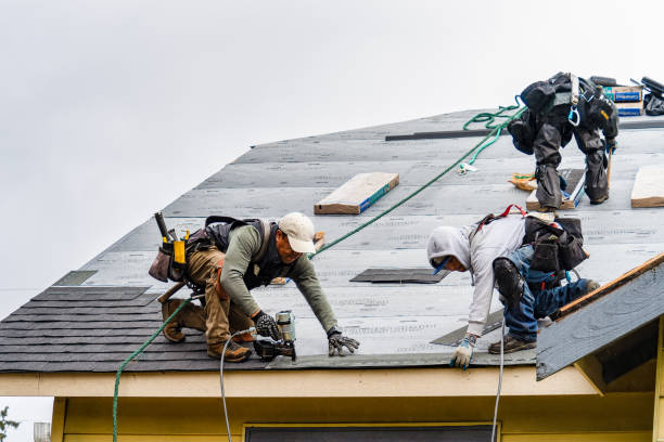 Professional Gutter Installation technician working in Middleville, MI
